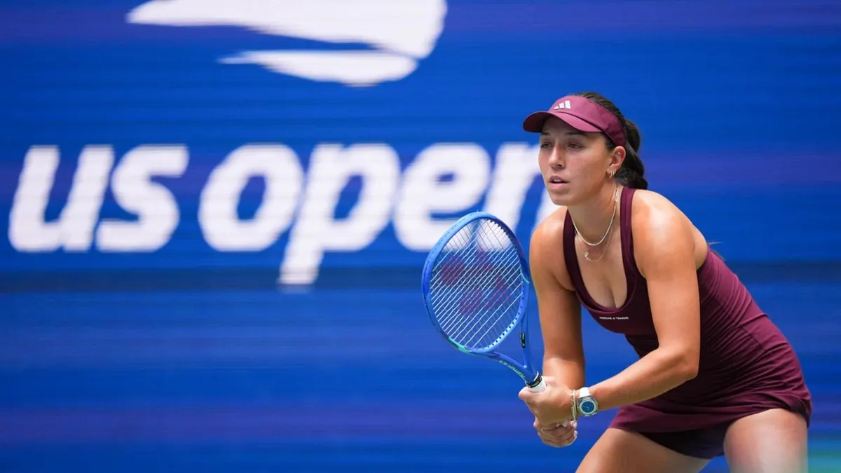 Jessica Pegula waits with her racket during the opening day of the 2026 US Open