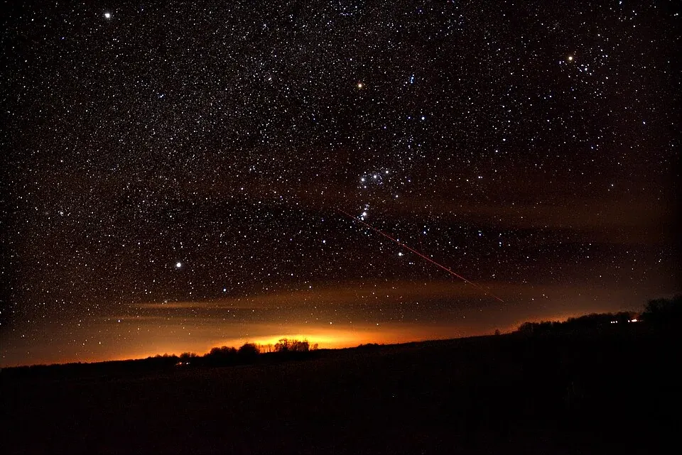 The stars of Orion in a dark night sky