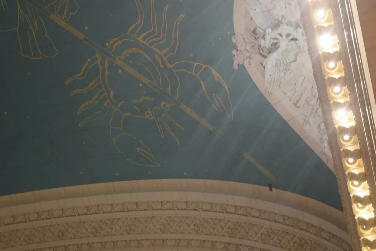 The decorated ceiling of Grand Central Terminal in New York