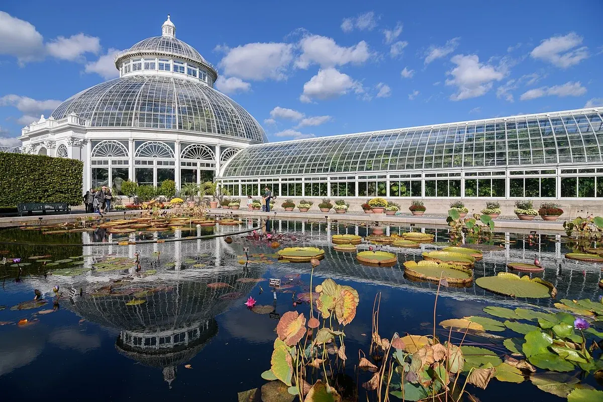 The glass conservatory at New York Botanical Garden