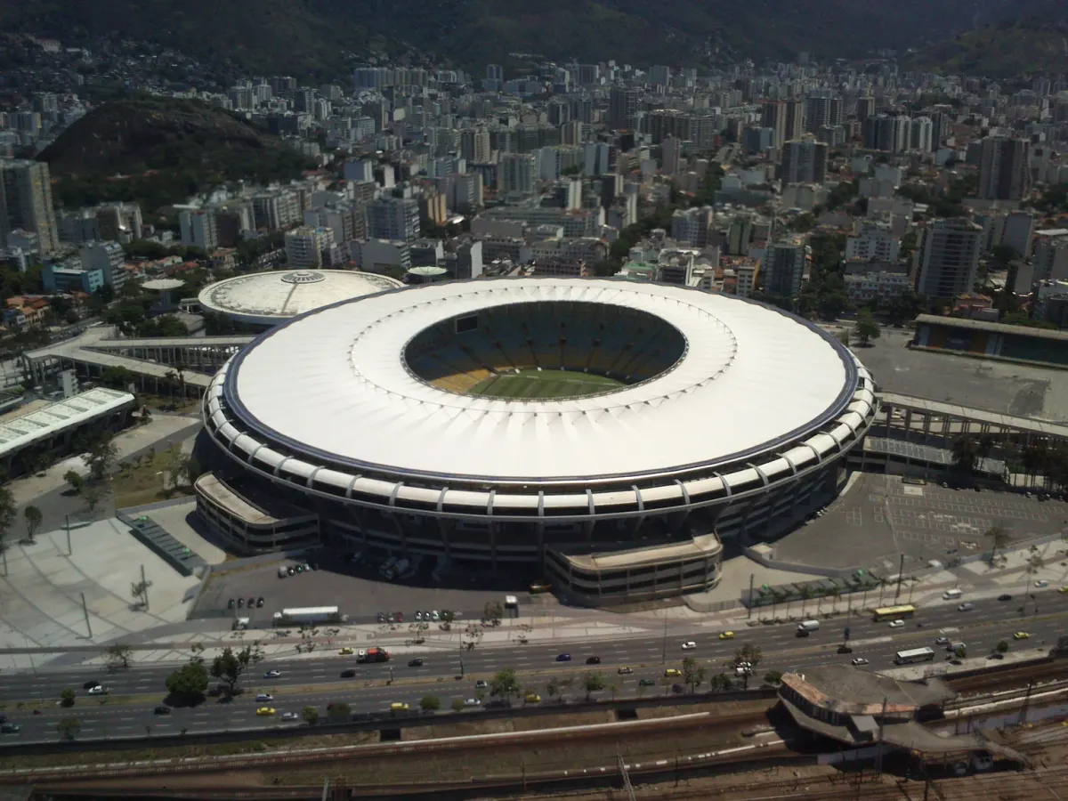 Maracana Stadium in Rio de Janeiro photographed from above in November 2014