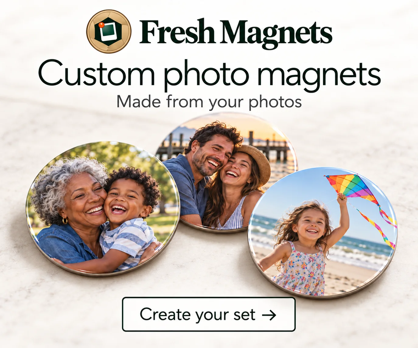 Fresh Magnets: Custom photo magnets. Made from your photos. Create your set.