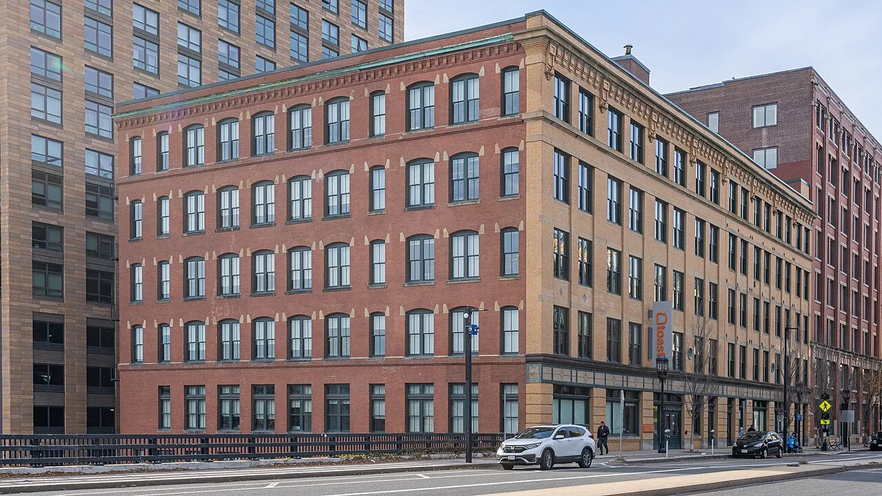 Brick building with a Toast sign in Boston